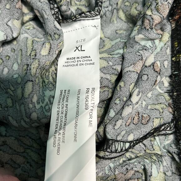 Royalty for Me XL Pull On Shorts Pockets Rayon Multi Animal Print Green Brown - Picture 8 of 9